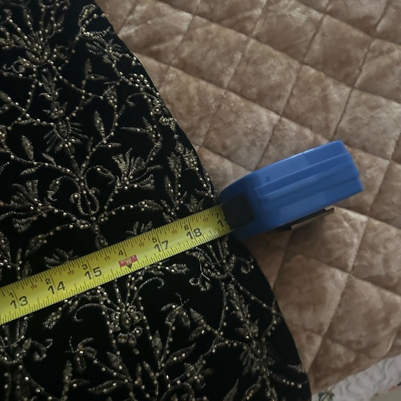 Theia Stunning Black and Gold Strapless Sheath Dress - Picture 12 of 15